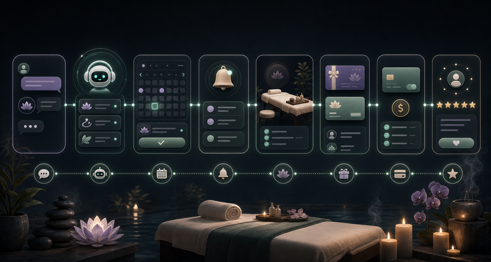 Hubi workflow for Spa & Massage