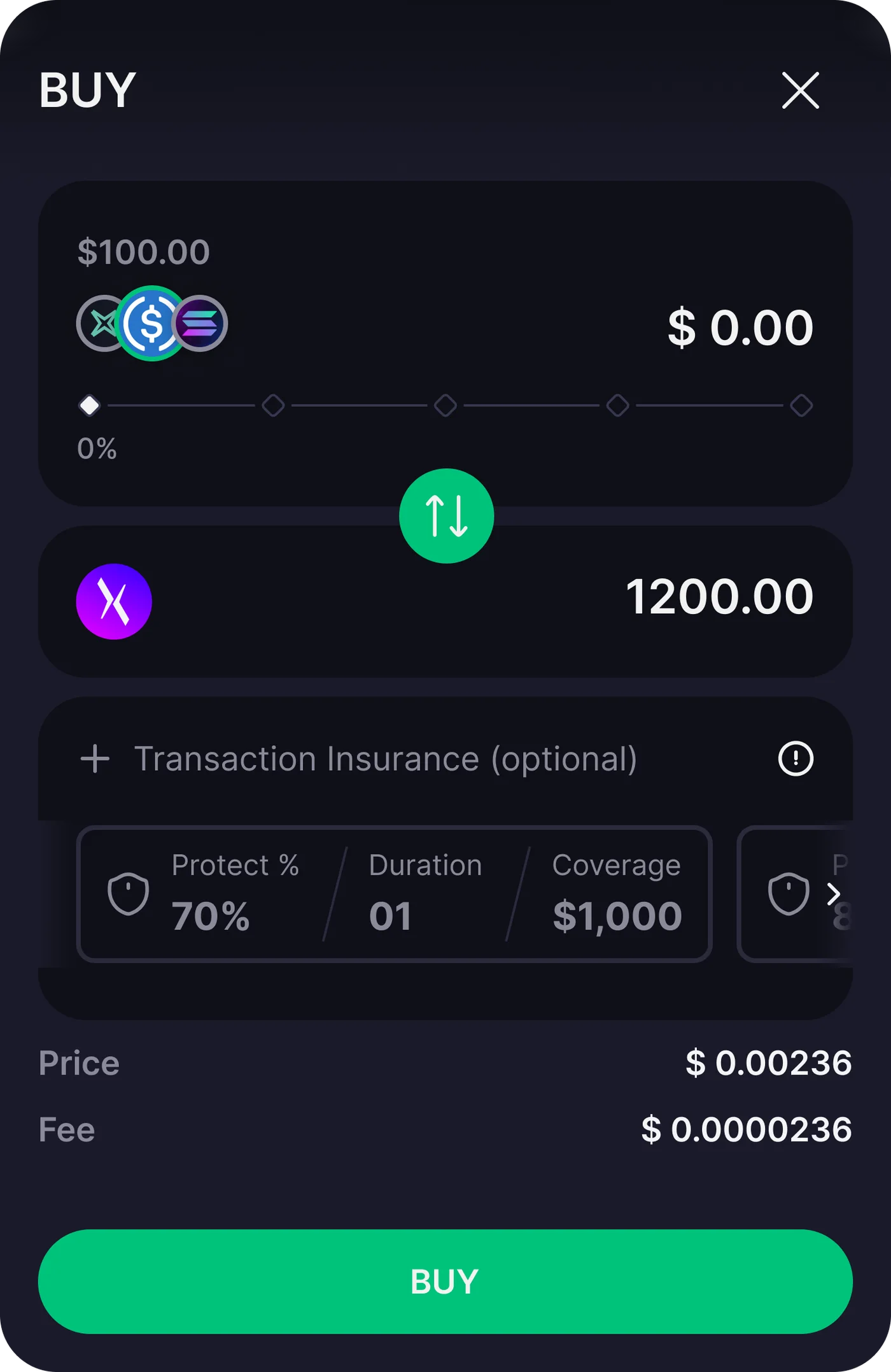Asset swap interface