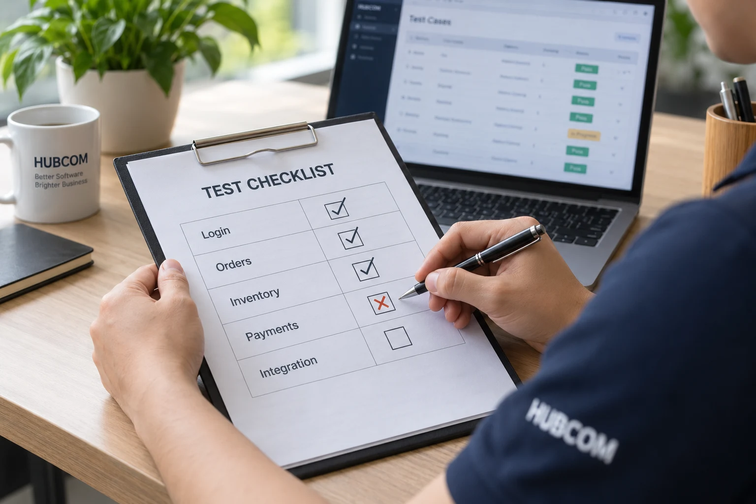 AI illustration of a software testing checklist