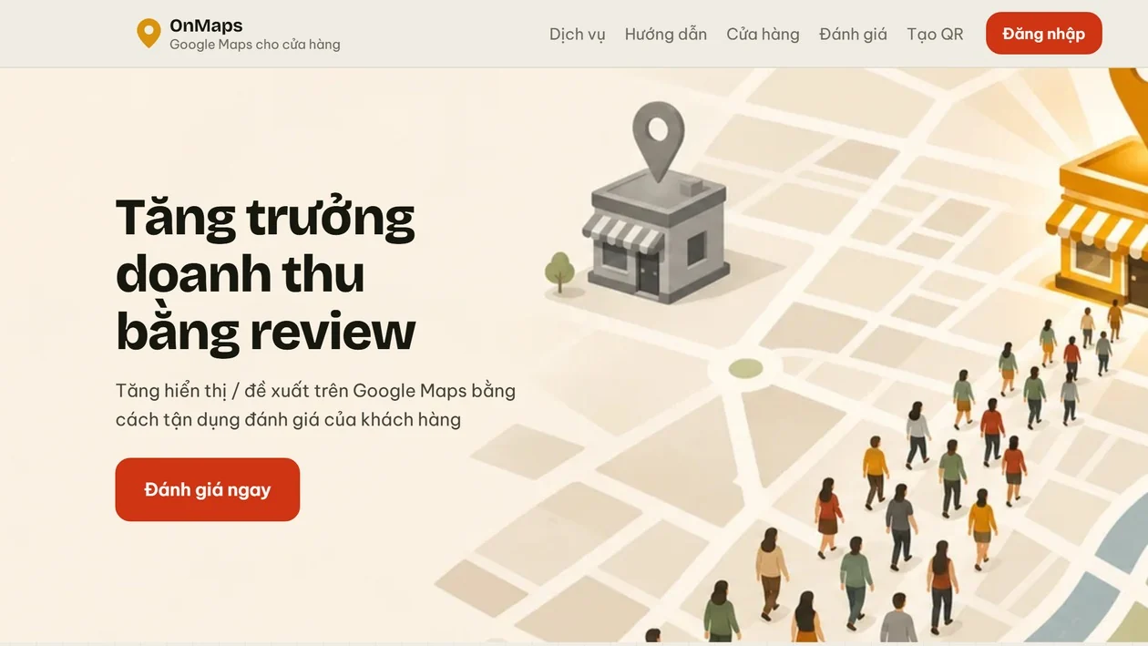 OnMaps website for shops and restaurants