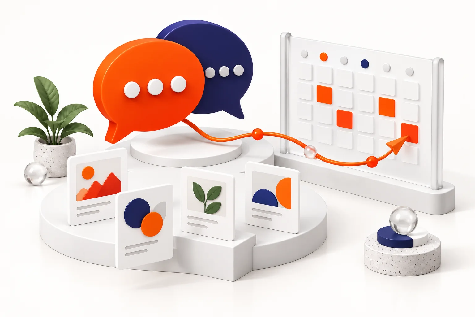 Concept illustration Social Platform: Coordinate marketing work